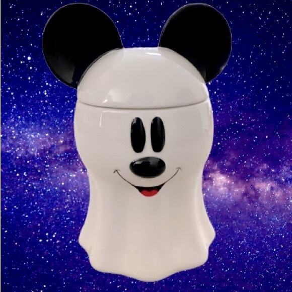 Mickey Mouse Ghost Cookie Jar 10” Disney Halloween Canister - Picture 1 of 2